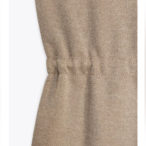 Zara NWT gold button drawstring waist beige vest top - Picture 9 of 10